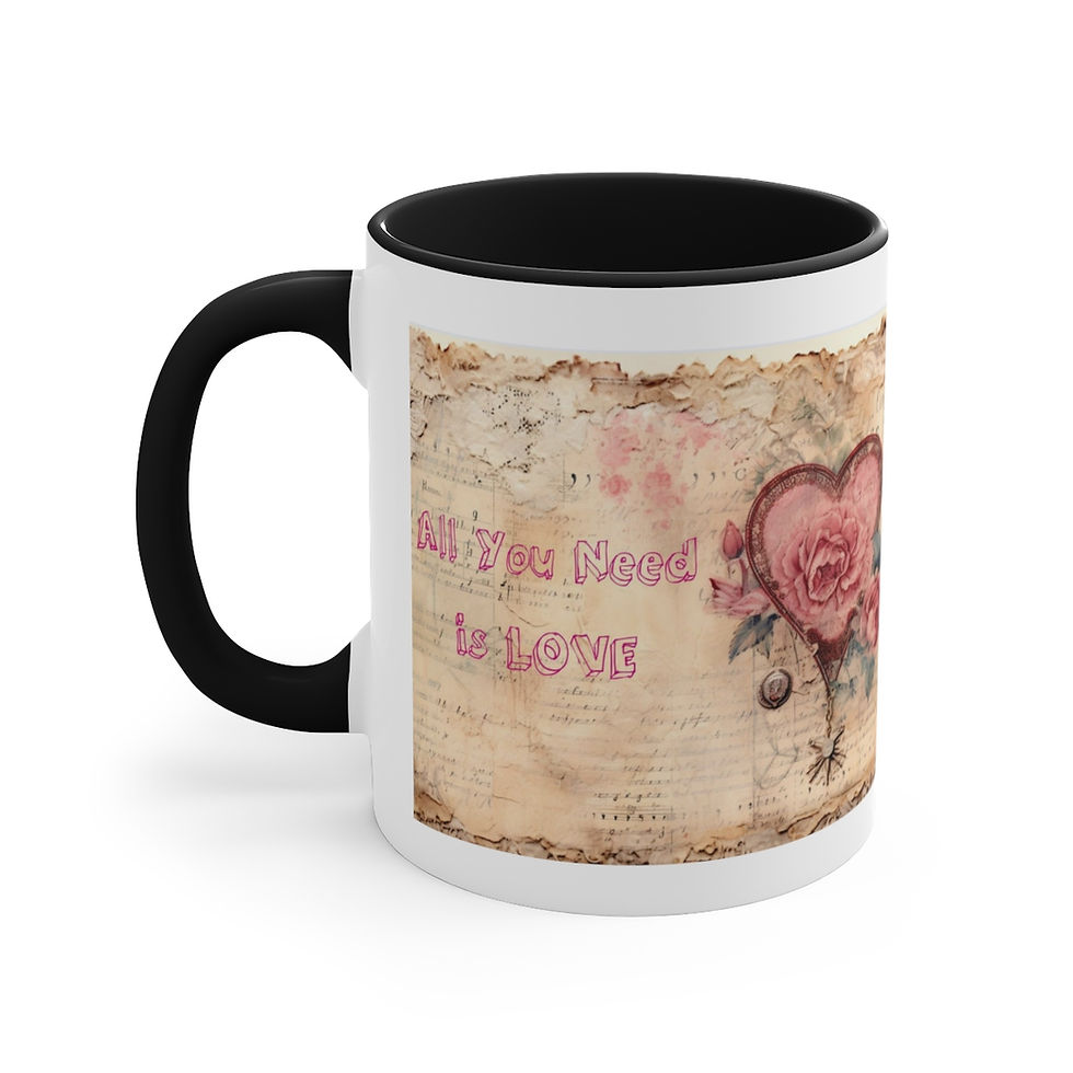 Thumbnail: Shabby Coffee Mug All You Need is Love Vintage Valentine's Mug Thoughtful gifts