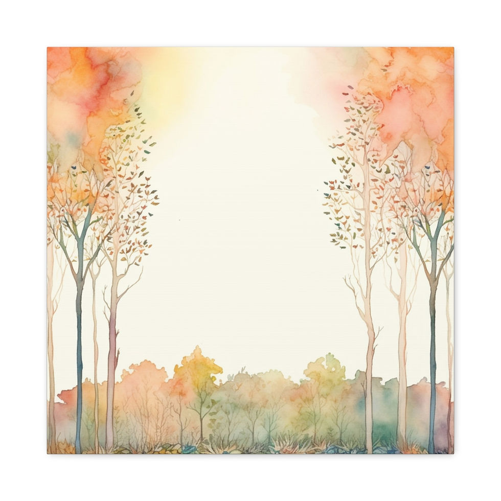 Thumbnail: Artistic Pastel Forest Canvas Art Trees Watercolor Artwork Wall Decor 