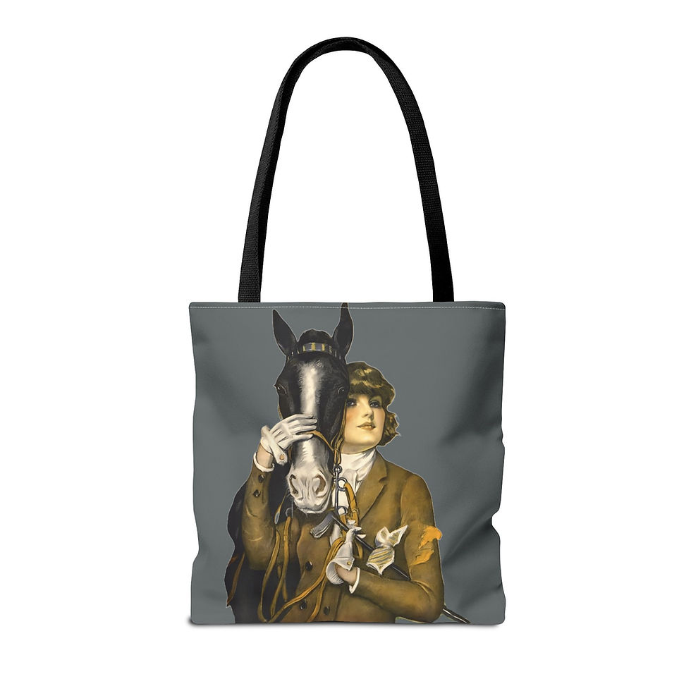 Thumbnail: Equestrian Tote Bag Vintage Horse Art Deco Woman Artistic Gift Wearable Art