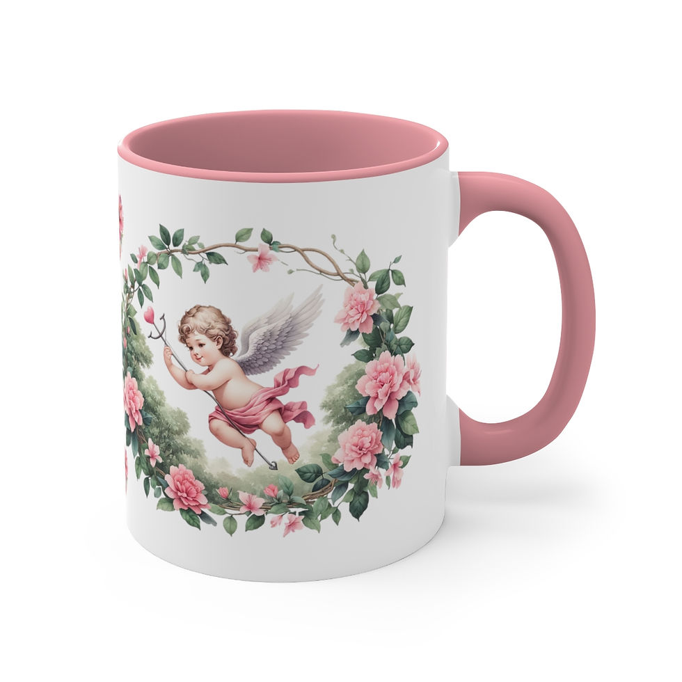 Thumbnail: Pink Cherub Cupid Coffee Mug Gifts of Love mug Thoughtful gifts Valentine's Day