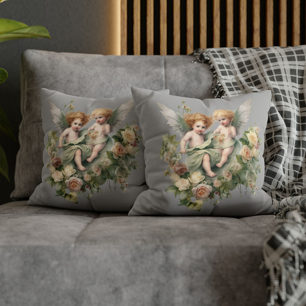 Thumbnail: Shabby Chic Cherub Art Throw Pillow cover Vintage Victorian Angel Art Home Decor