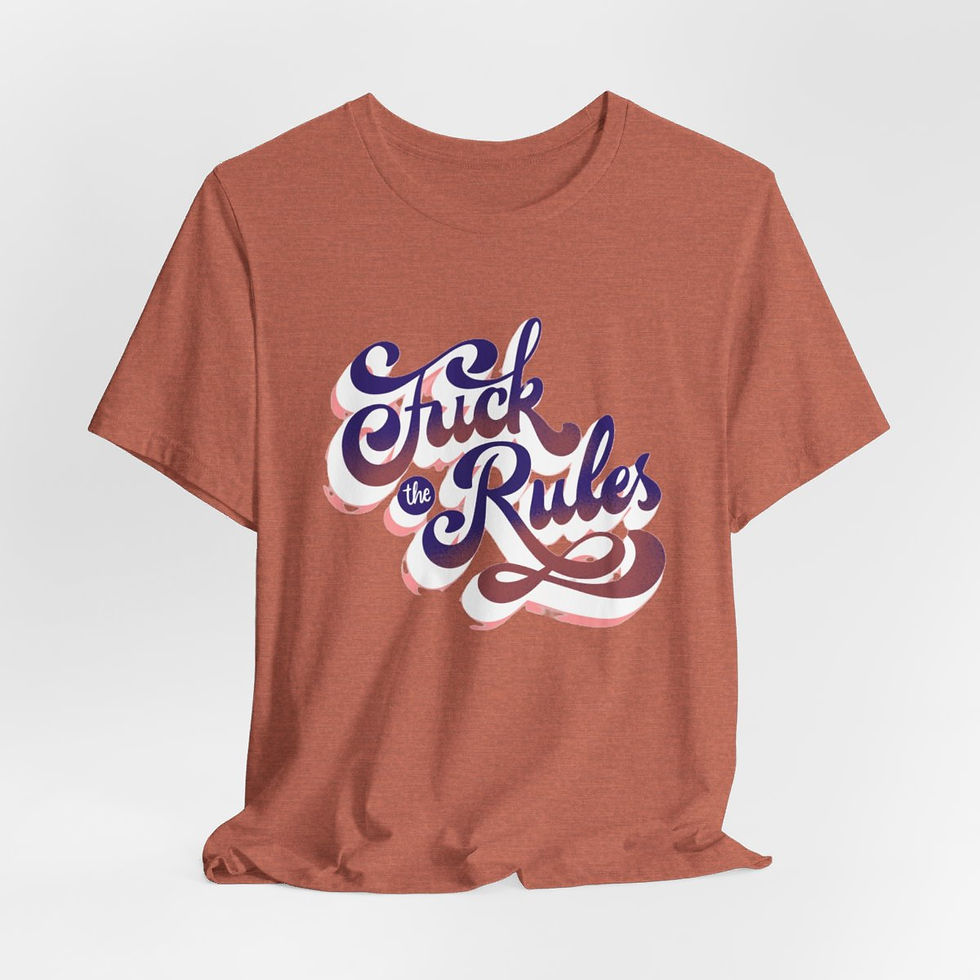 Thumbnail: Sarcastic Retro T-Shirt F*ck the Rules Adult Apparel Expressive Gifts