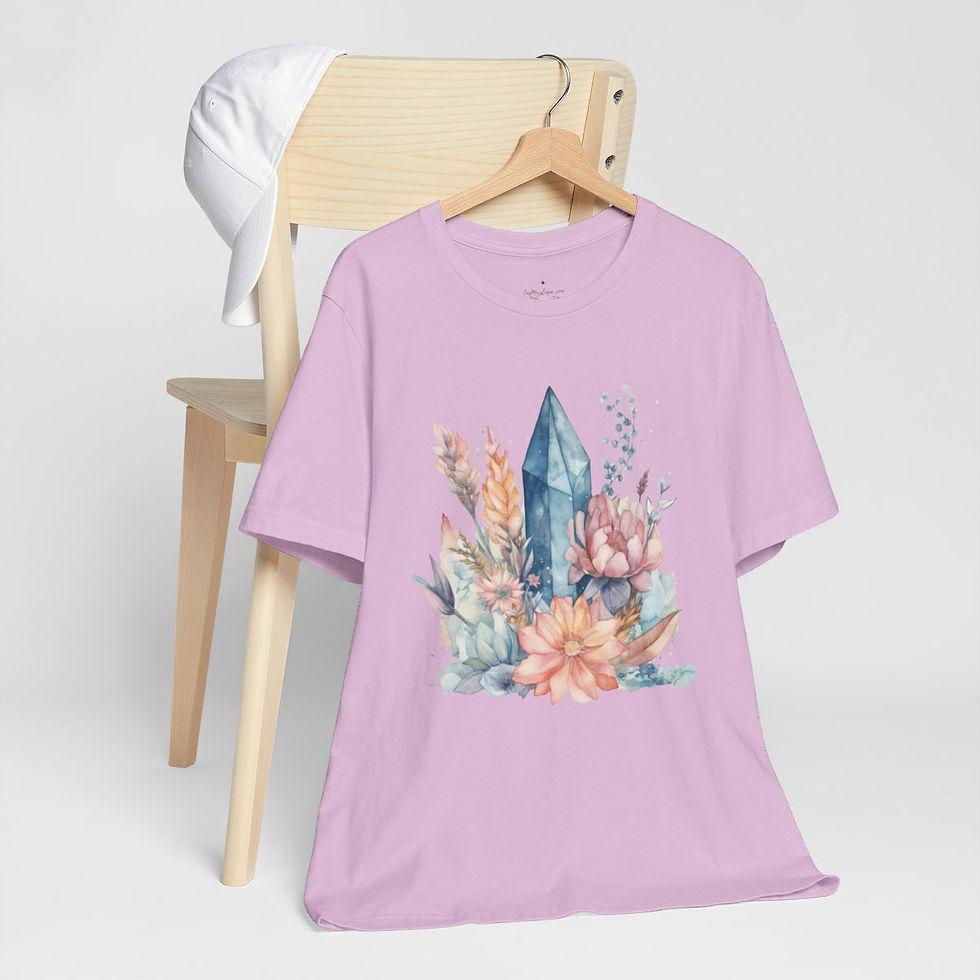 Thumbnail: Art T-Shirt Crystals & Flowers Mystical New Age Apparel Artistic gift