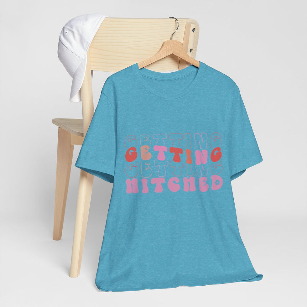 Thumbnail: Getting Hitched T-Shirt Bride Bridesmaid Wedding Vibes Fun Bridal Apparel