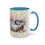 Miniatura: Shabby Cat Lover Coffee Mug Sleeping Kitten Pink Flowers Chic Artistic Gift 