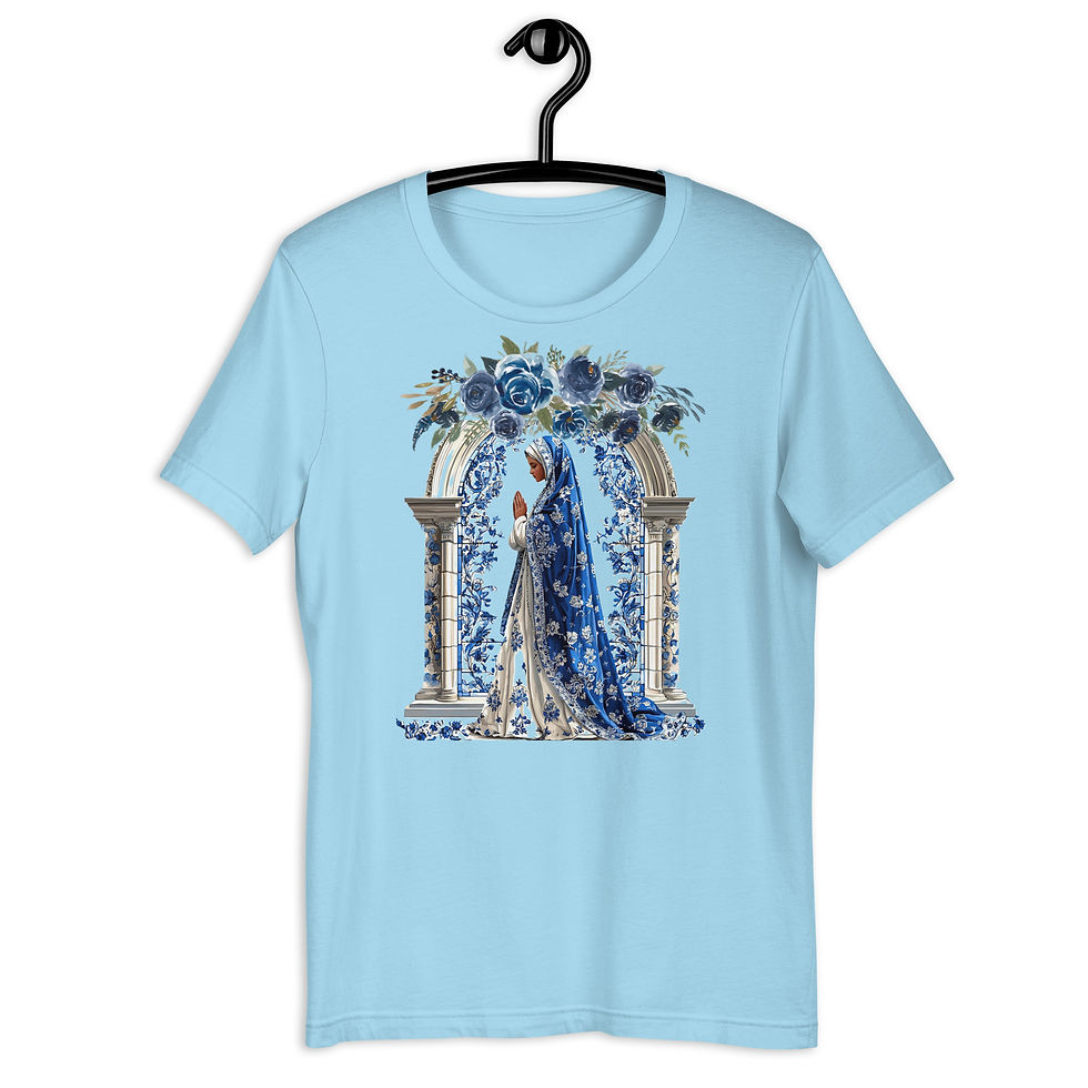 Thumbnail: Artistic Virgin Mary T-Shirt Catholic Faith Wearable Art French Mother Mary Tee 