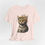 Miniatura: BOHO Cat T-Shirt Kitty with Flowers Art Tee Trendy Artistic Apparel