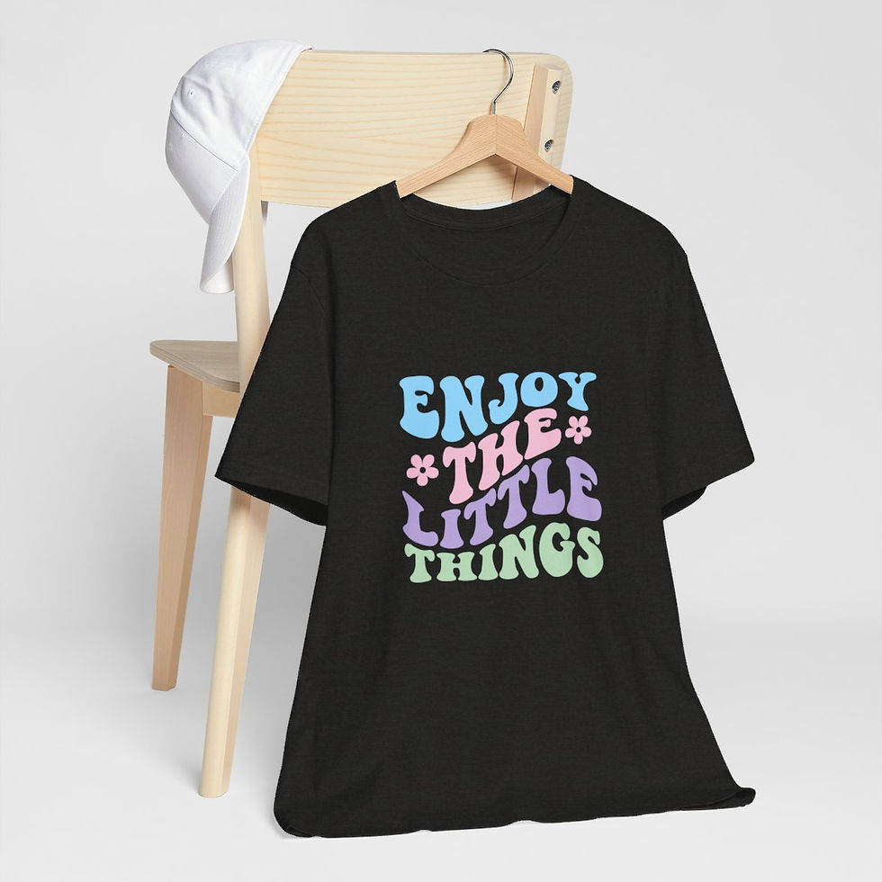 Thumbnail: Retro T-Shirt Enjoy the Little Things Pastel Motivational Tee Inspirational gift