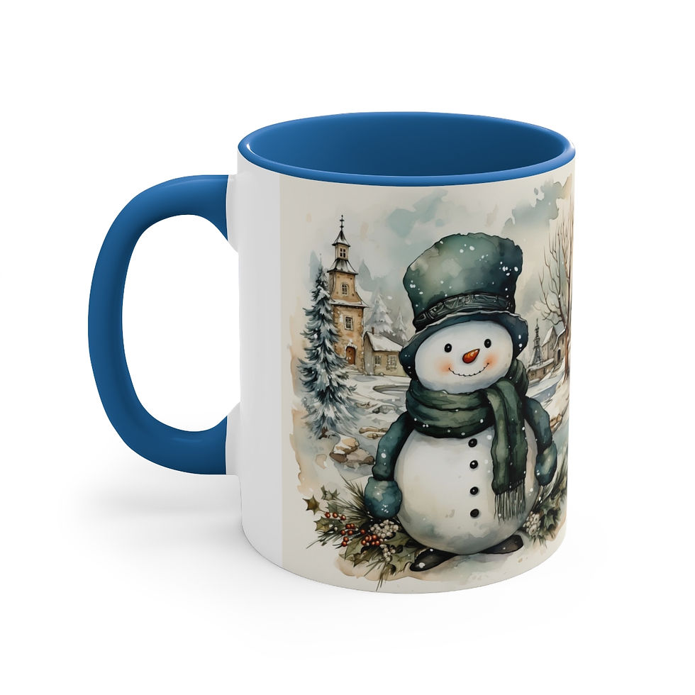Thumbnail: Artistic Coffee Mug Vintage Snowman Snowy Village Art Mug Thoughtful Gifts