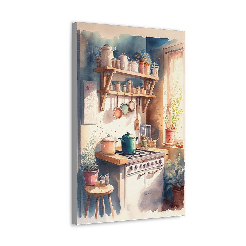 Thumbnail: Rustic Kitchen Canvas Art Farmhouse Cottage Decor French Country Wall Hanging