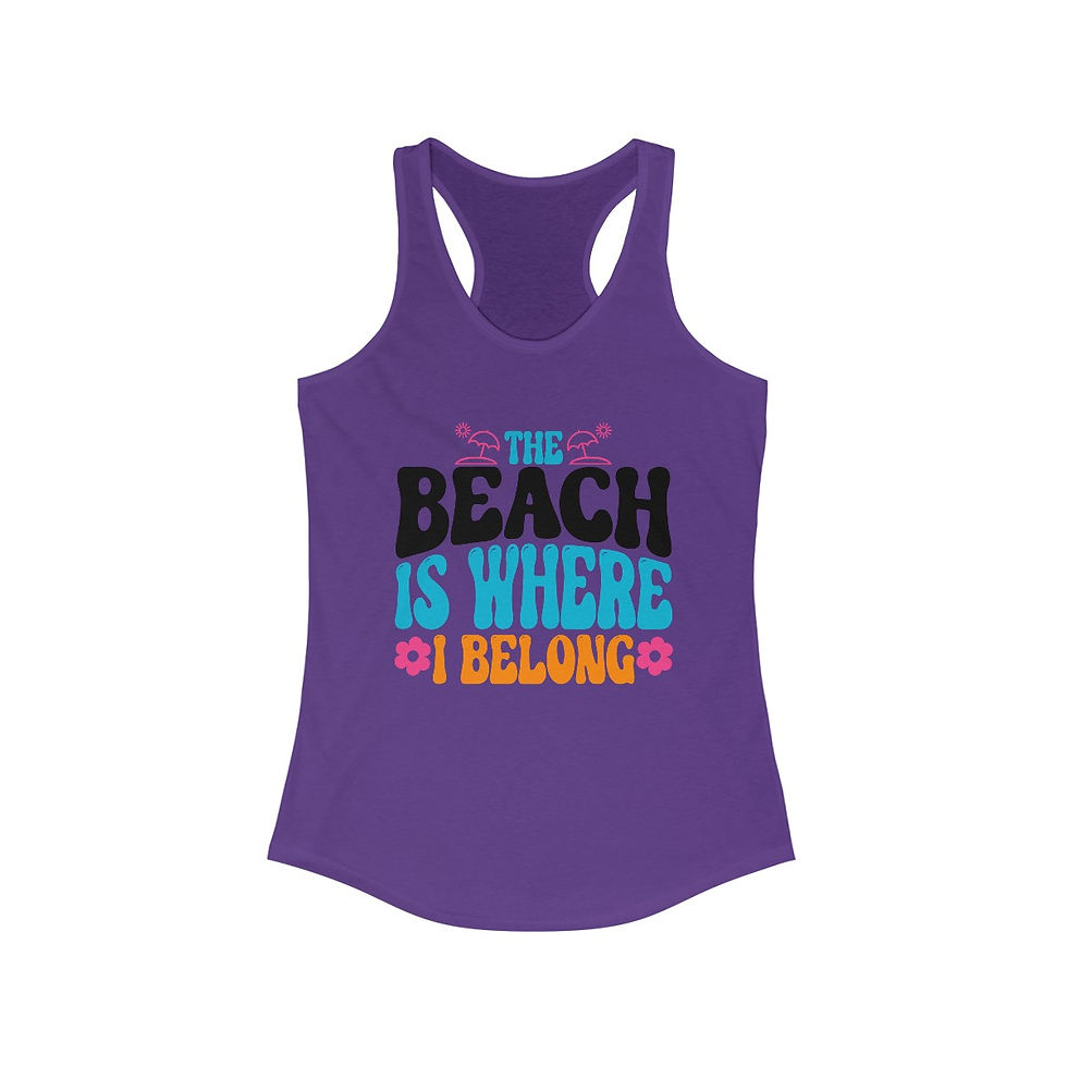 Thumbnail: Artistic Beachy Apparel Summer Tank Top Beach I Where I Belong Retro Art Tee