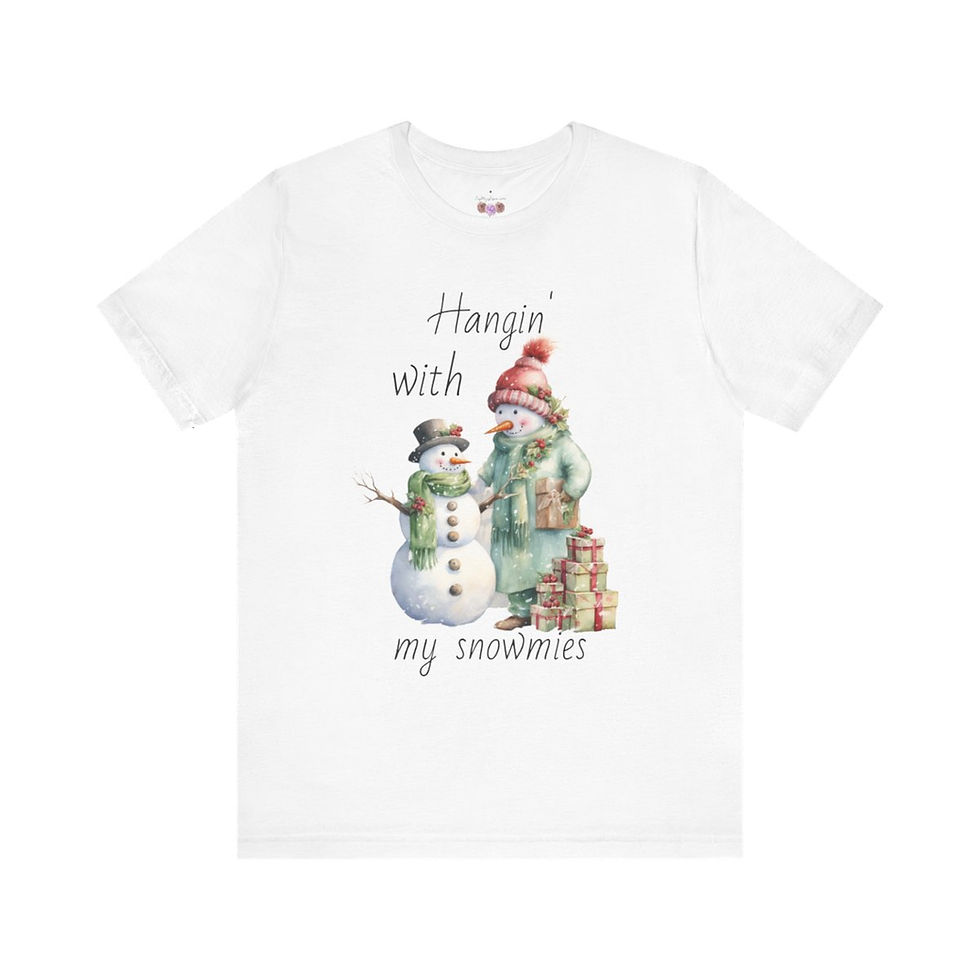 Thumbnail: Artistic Shabby Snowman T-Shirt Vintage Christmas Tee Hangin' with my Snowmies