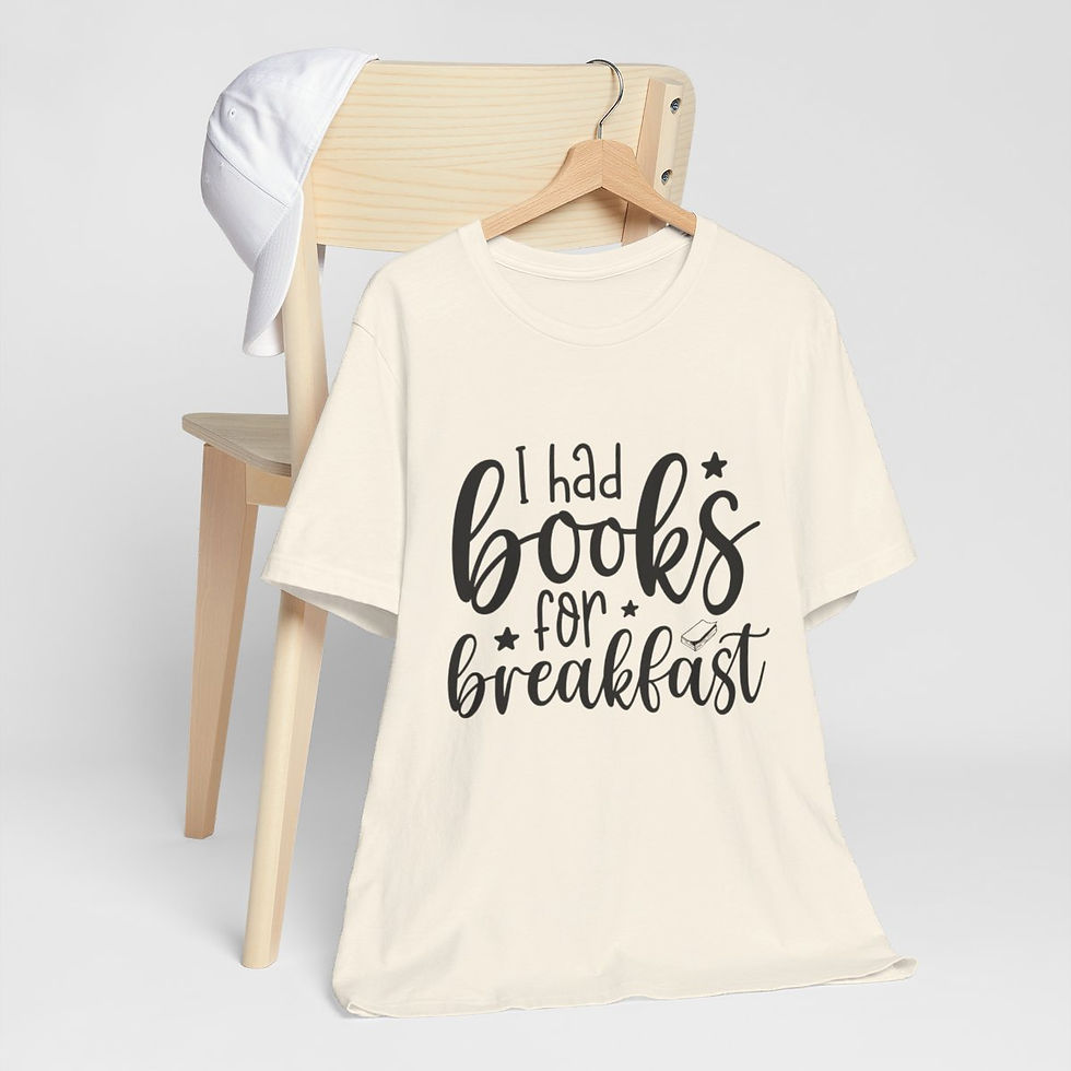 Thumbnail: Book Lover T-Shirt I Had Books For Breakfast Expressive Apparel Thoughtful Gifts