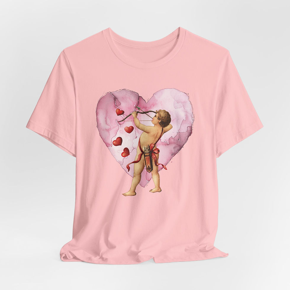 Thumbnail: Vintage Cupid T-Shirt Cherub Heart Artistic Gift Shabby Valentine's Day Tee