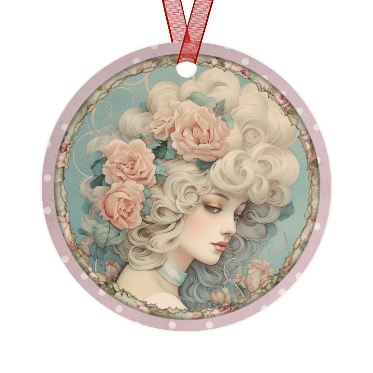 Shabby Victorian Christmas Ornament Beautiful Woman Artistic Christmas Decor
