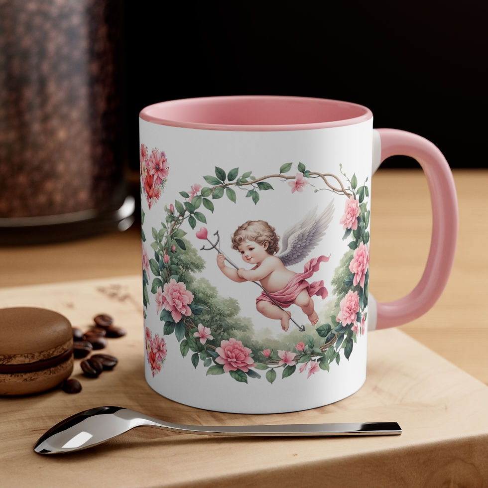 Thumbnail: Pink Cherub Cupid Coffee Mug Gifts of Love mug Thoughtful gifts Valentine's Day