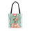 Miniatura: Artistic Shabby Skeleton Tote Bag Pink Mint Fun Mystical Magical Expressive Gift