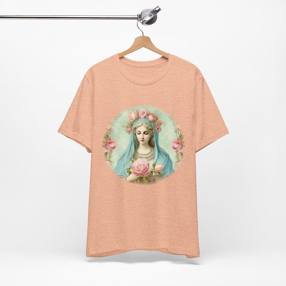 Thumbnail: Virgin Mary T-Shirt Shabby French Madonna Ave Maria Art Tee Catholic Faith Gifts