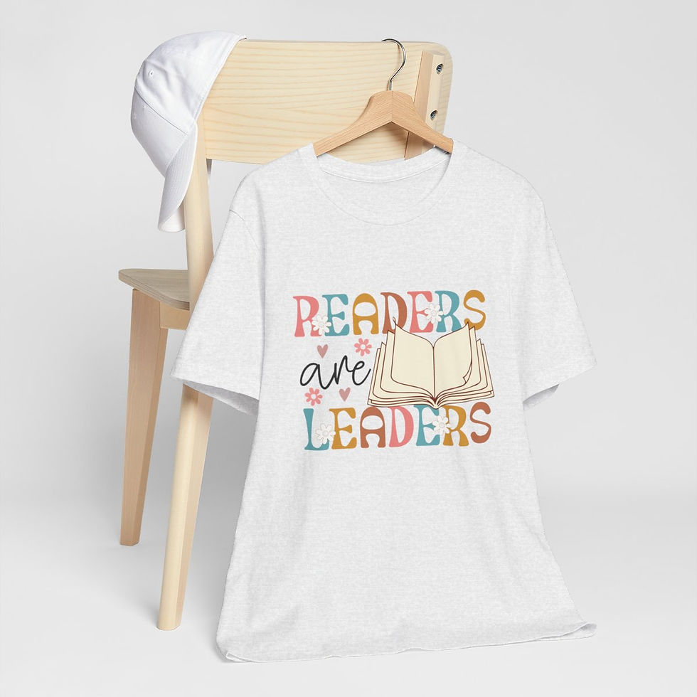 Thumbnail: Reading Theme T-Shirt Readers are Leaders Expressive Apparel Thoughtful Gifts