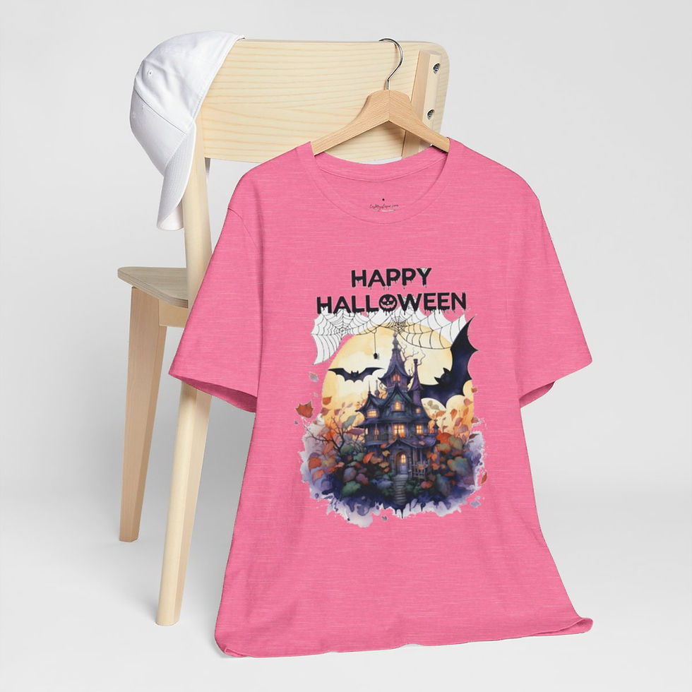 Thumbnail: Halloween T-Shirt Spooky Haunted House Art Fall Apparel Trendy Gift