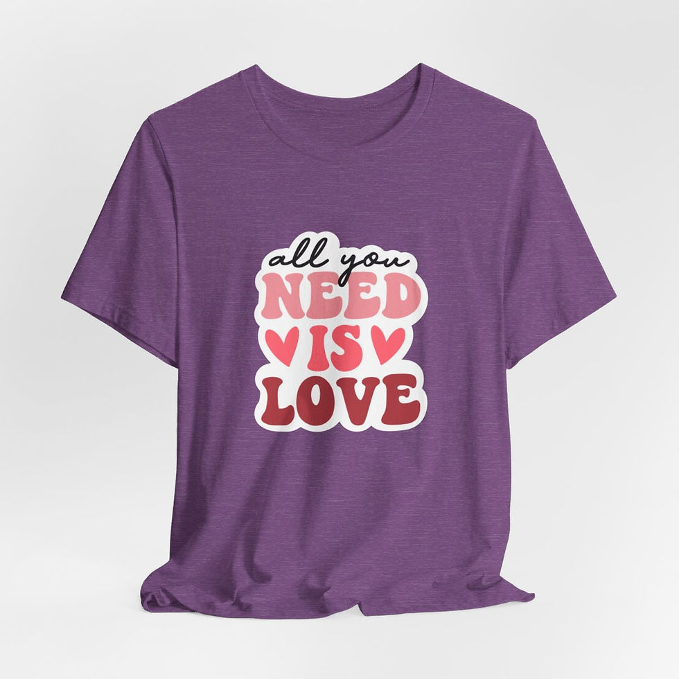 Thumbnail: Artistic T-Shirt All You Need is Love Retro Art Apparel Trendy Gifts