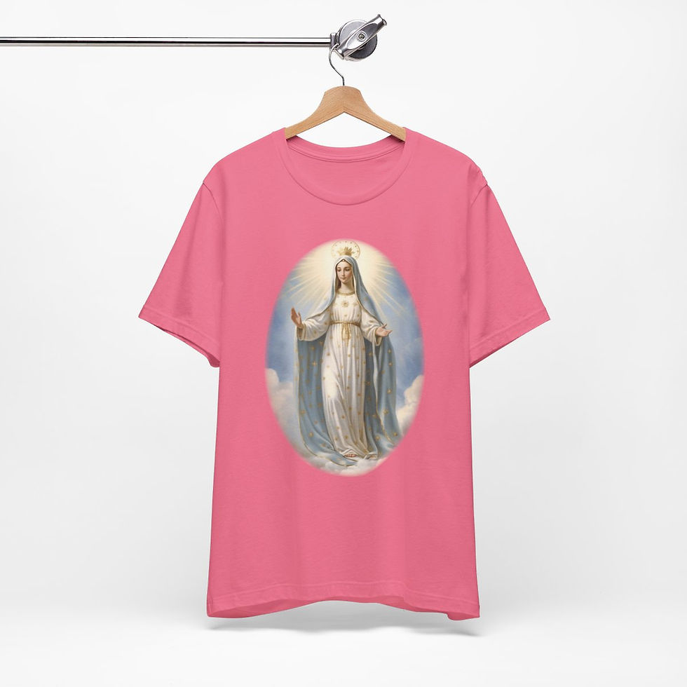 Thumbnail: Virgin Mary T-Shirt Our Lady of Grace Ave Maria Art Tee Catholic Faith Gift