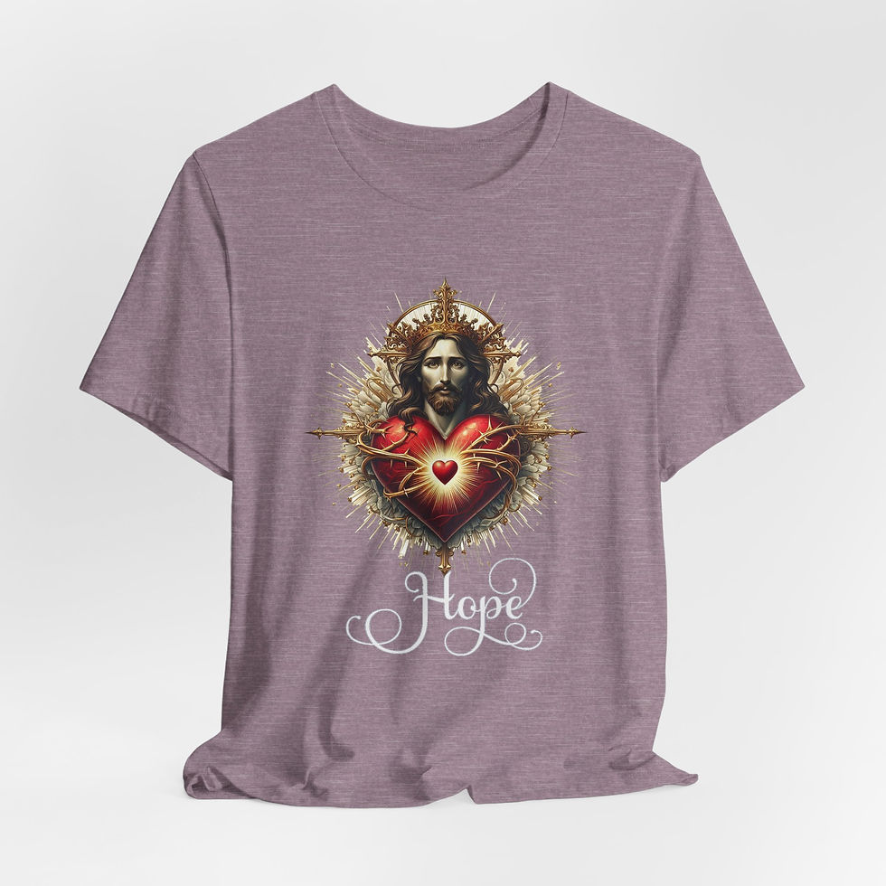 Thumbnail: Artistic T-Shirt Sacred Heart Jesus Christ Religious Hope Tee Catholic Faith
