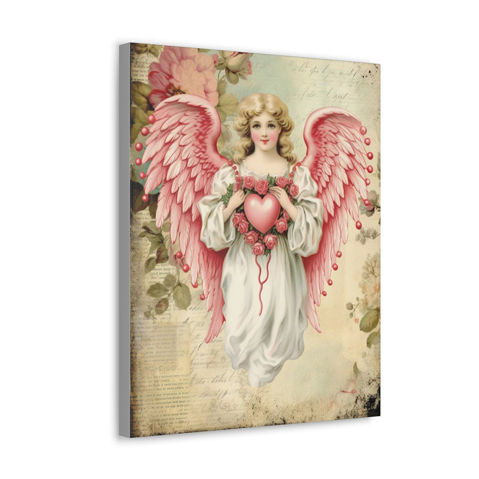 Thumbnail: Shabby Victorian Angel Art Canvas Artwork Vintage Angelic French Cottage Print