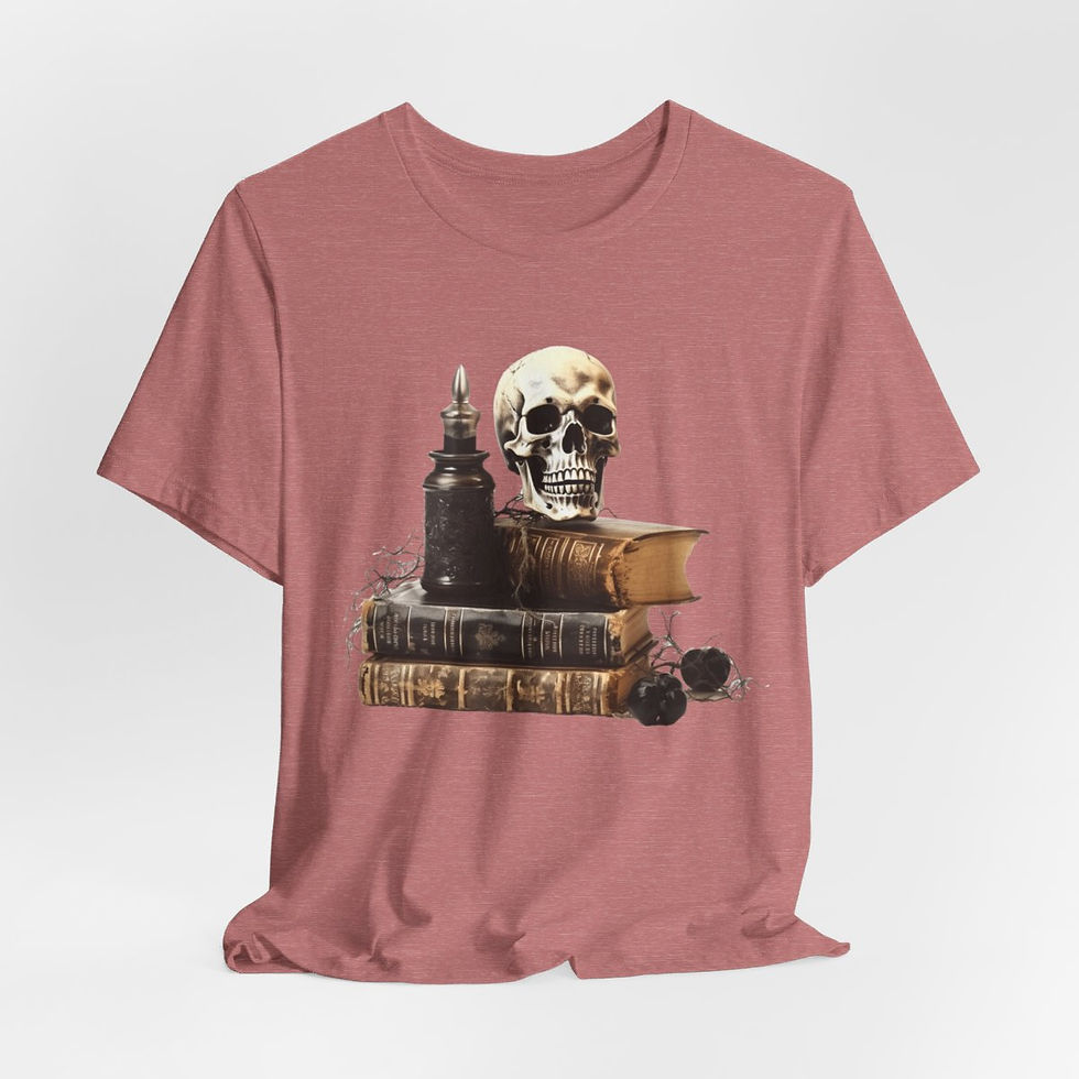 Thumbnail: Witchy T-Shirt Spell book & Skull Art Tee Esoteric Expressive Halloween Gifts