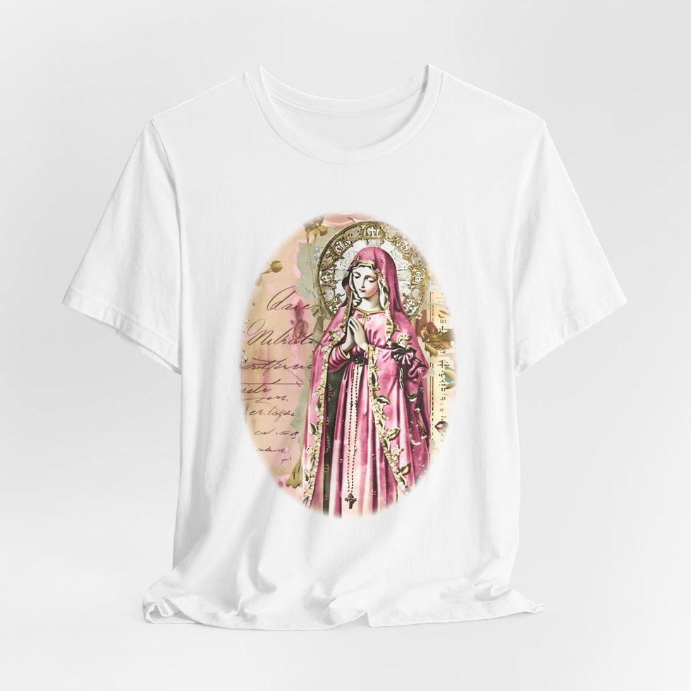Thumbnail: Vintage Virgin Mary T-Shirt Shabby Apparel Religious Art Tee Catholic Gifts