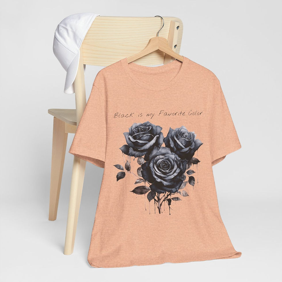 Thumbnail: Sarcastic T-Shirt Black is my Favorite Color Roses Fun Apparel Expressive Gifts