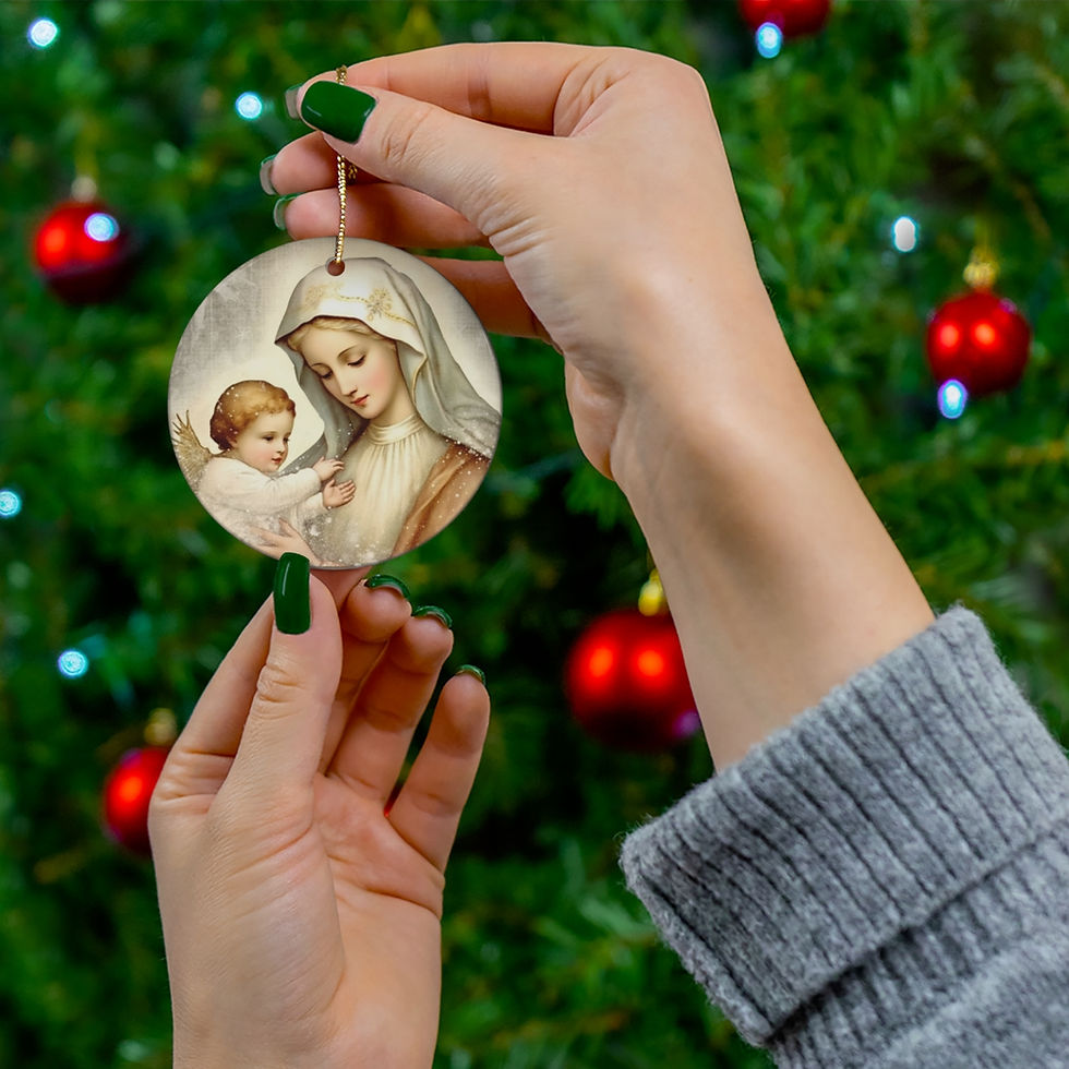 Thumbnail: Christmas Ornament Virgin Mary Shabby French Madonna Jesus Catholic Decor Gifts 
