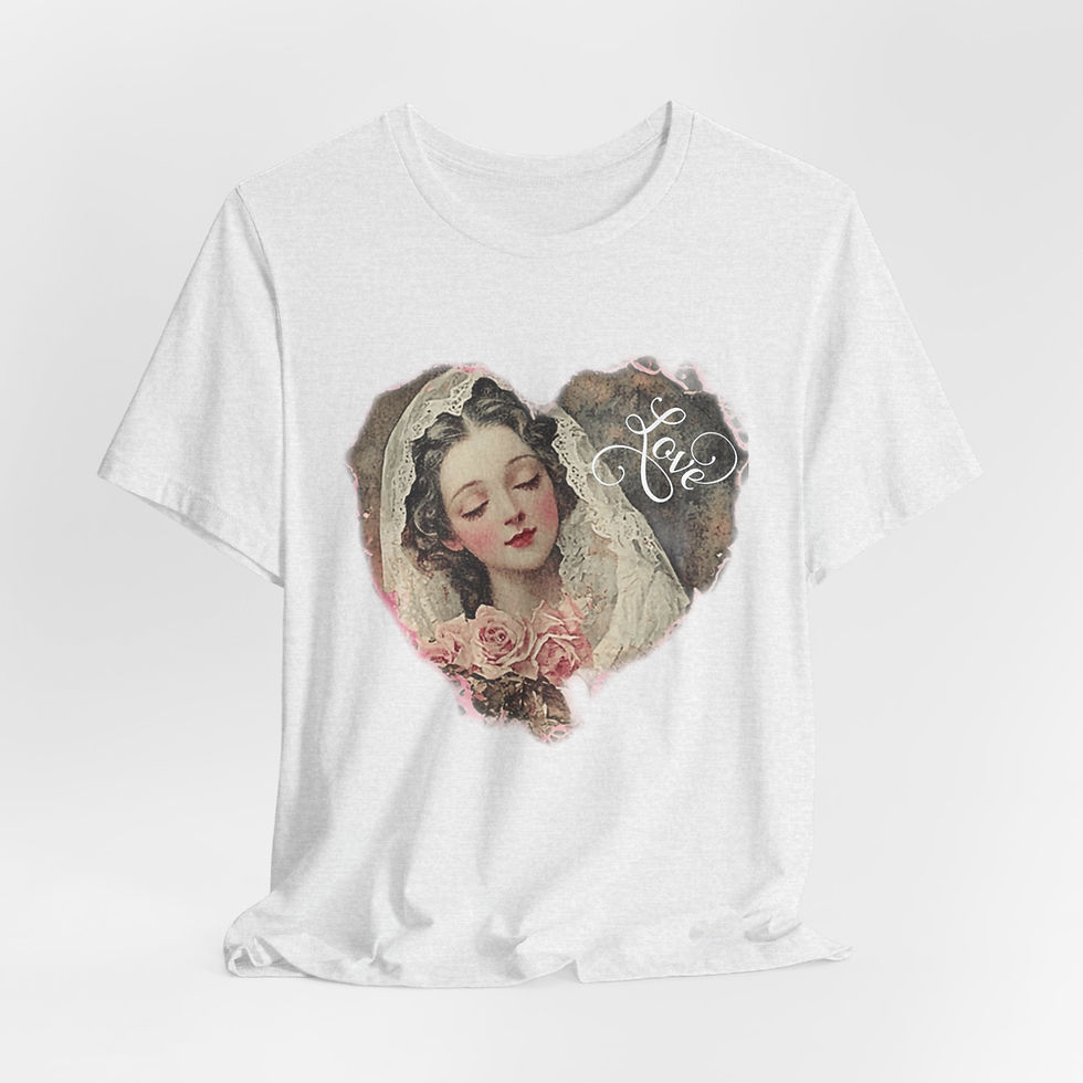 Thumbnail: Artistic T-Shirt Virgin Mary Pink Roses Religious Tee Catholic Faith Gift 