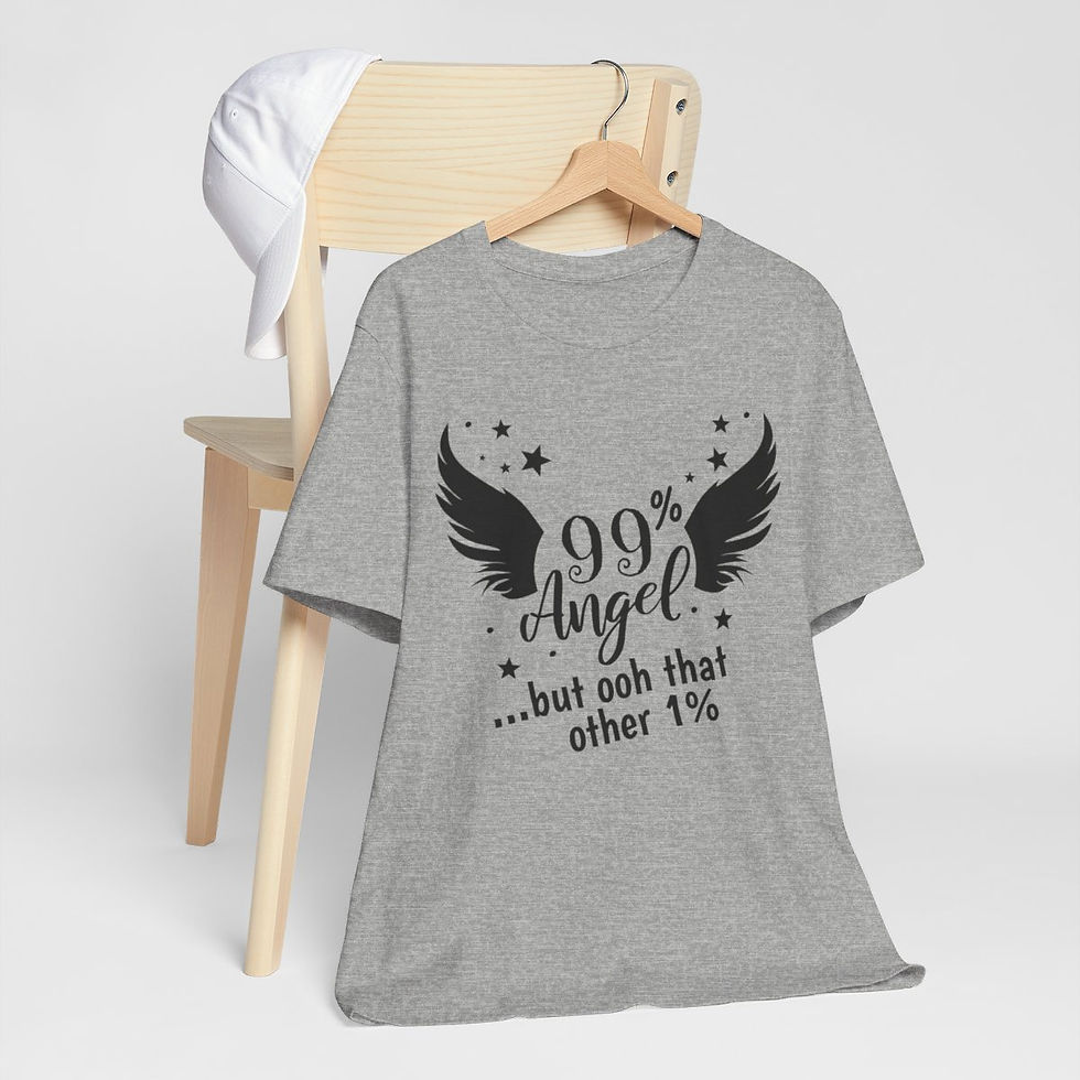 Thumbnail: Sarcastic T-Shirt 99% Angel but Oh that Other 1% Retro Expressive Apparel Gifts