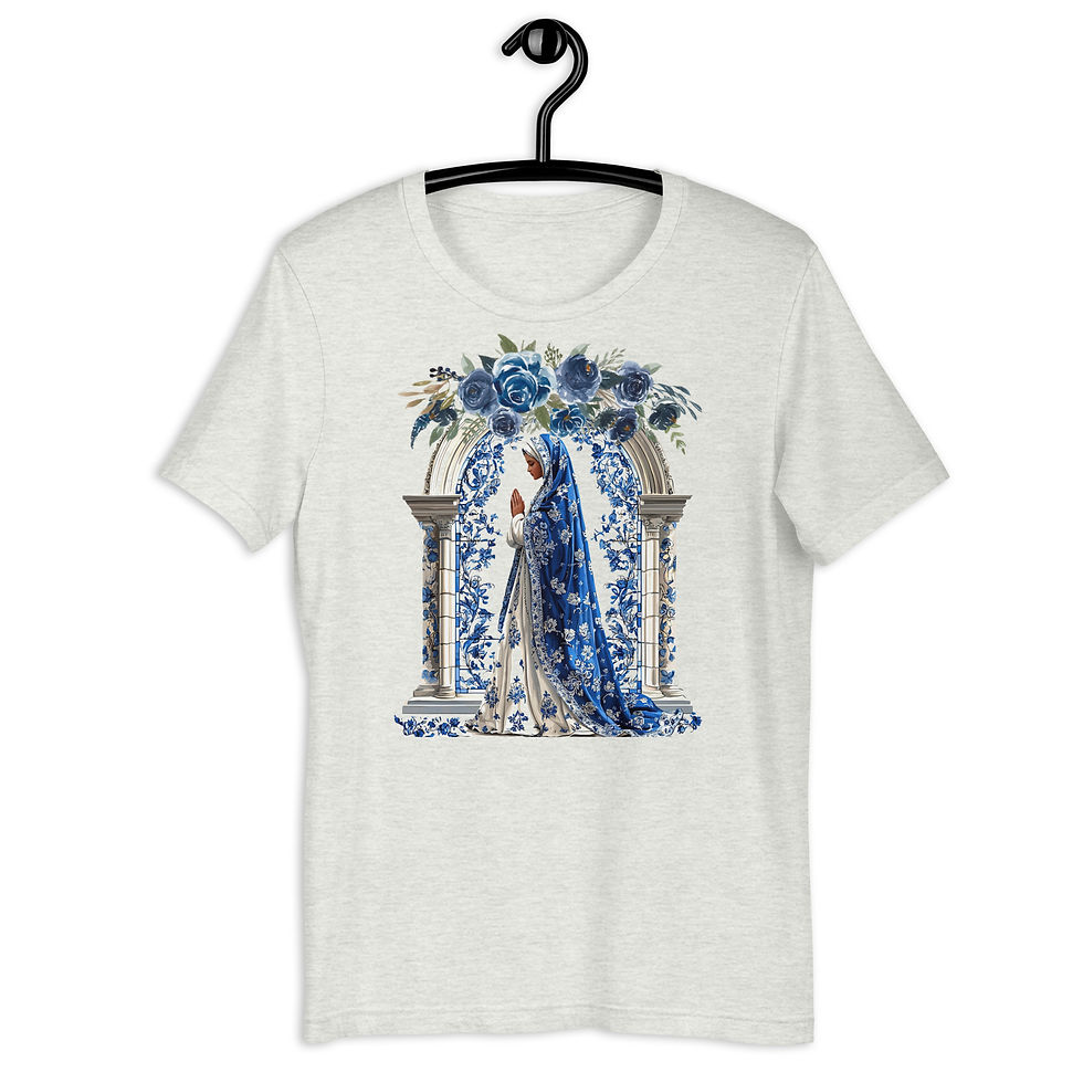 Thumbnail: Artistic Virgin Mary T-Shirt Catholic Faith Wearable Art French Mother Mary Tee 