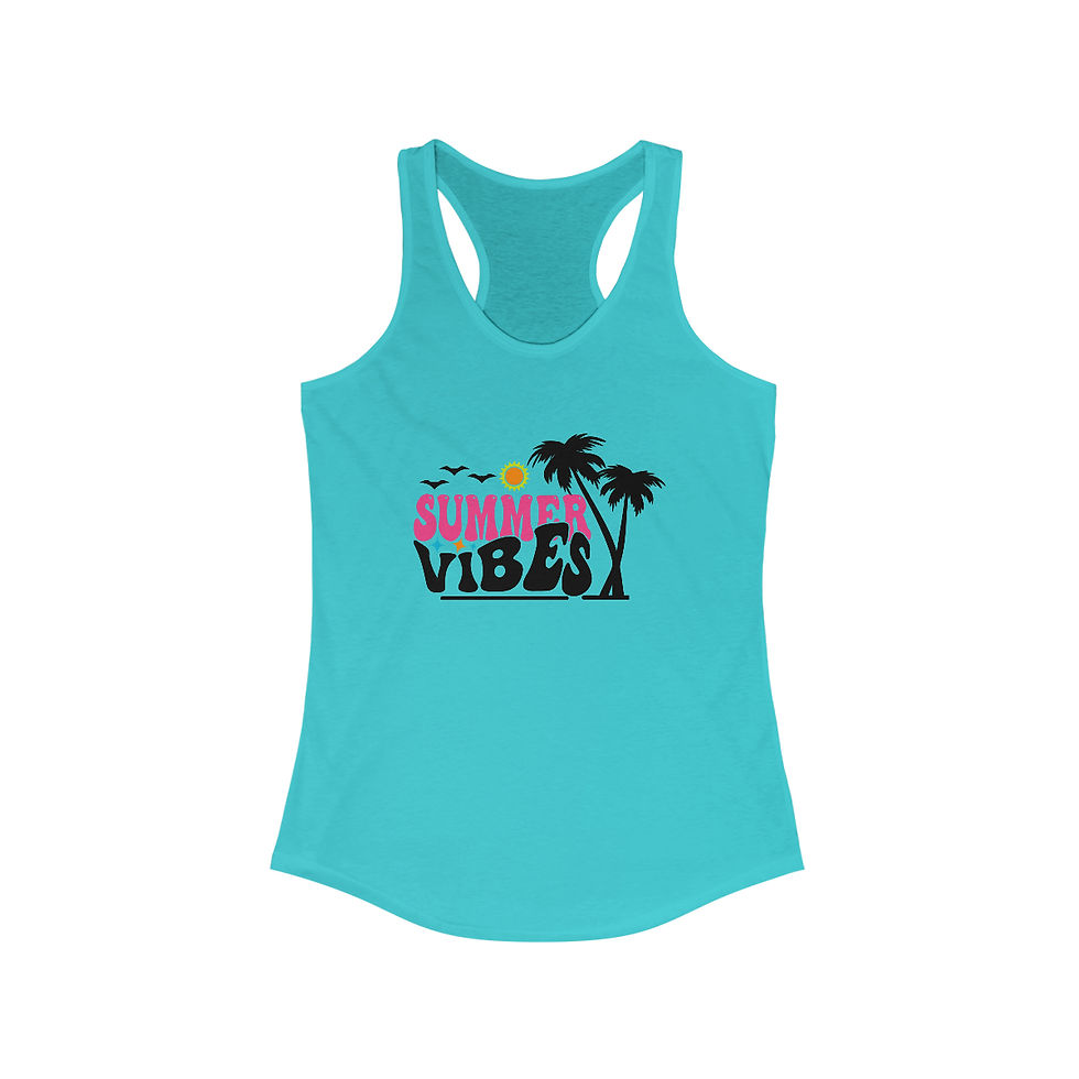 Artistic Beachy Apparel Summer Tank Top Summer Vibes Retro Art Tee