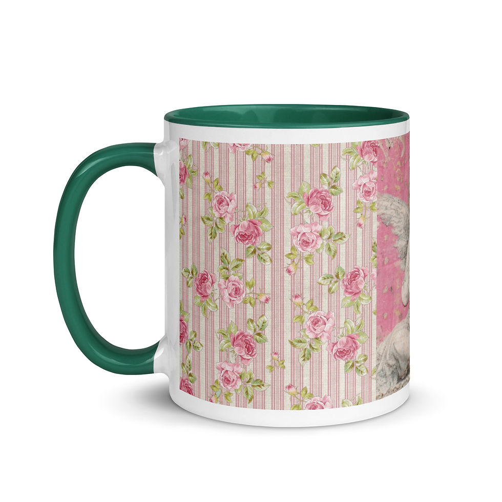 Thumbnail: Artistic Angel Coffee Mug Victorian Shabby Roses Colorful French Country Art