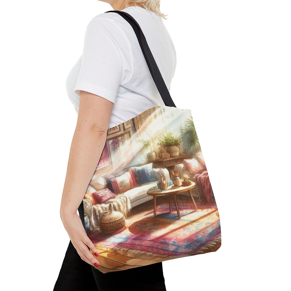 Thumbnail: Boho Tote Bag  Colorful Relaxing Bohemian Gypsy Style Artistic Trendy Gift 