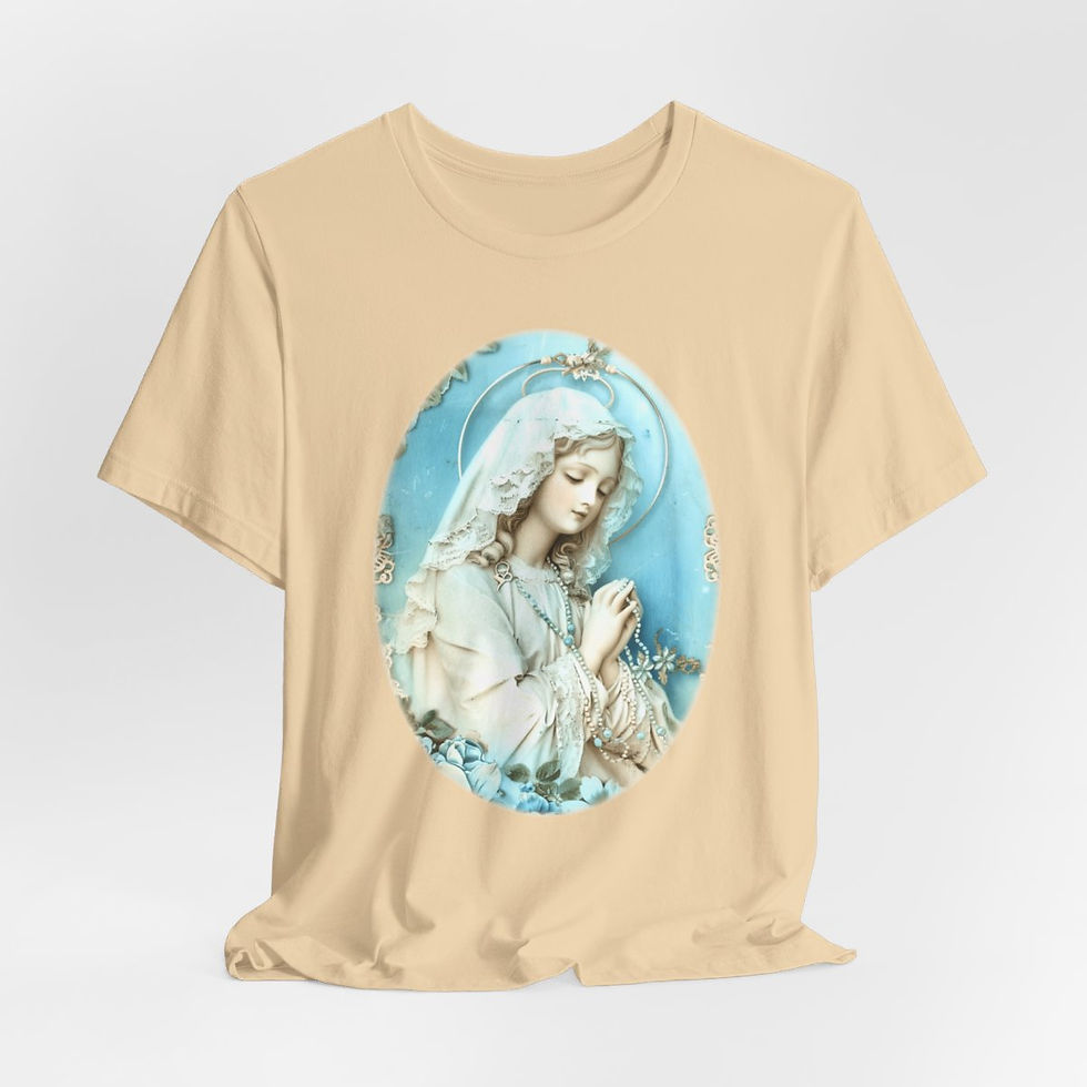 Thumbnail: Shabby Virgin Mary T-Shirt Religious Wearable Art Tee Artistic Catholic Gifts