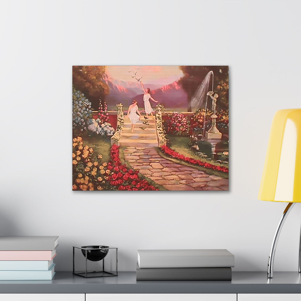 Thumbnail: Canvas Art Deco Garden Women Mountains Robert Atkinson Fox style Wall Decor 