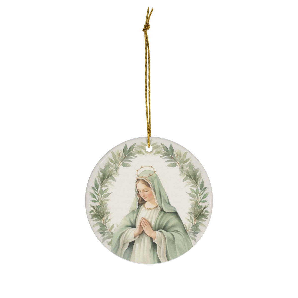 Shabby Virgin Mary Ornament Chic Cottage Pastel Christmas Decor Catholic Gifts
