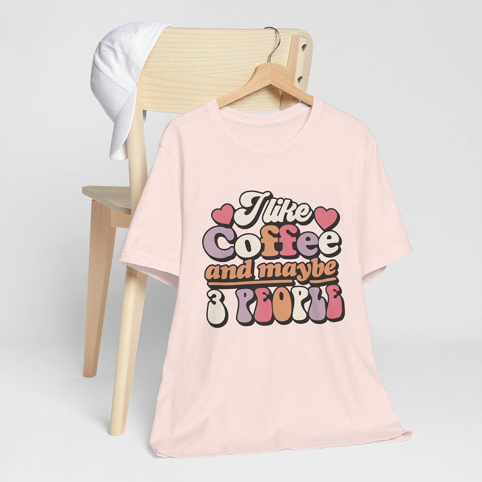Thumbnail: Sarcastic T-Shirt I like Coffee & Maybe 3 People Retro Expressive Gift Apparel