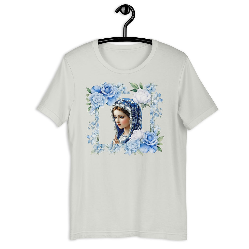 Thumbnail: Artistic Virgin Mary T-Shirt Catholic Faith Wearable Art French Mother Mary Tee