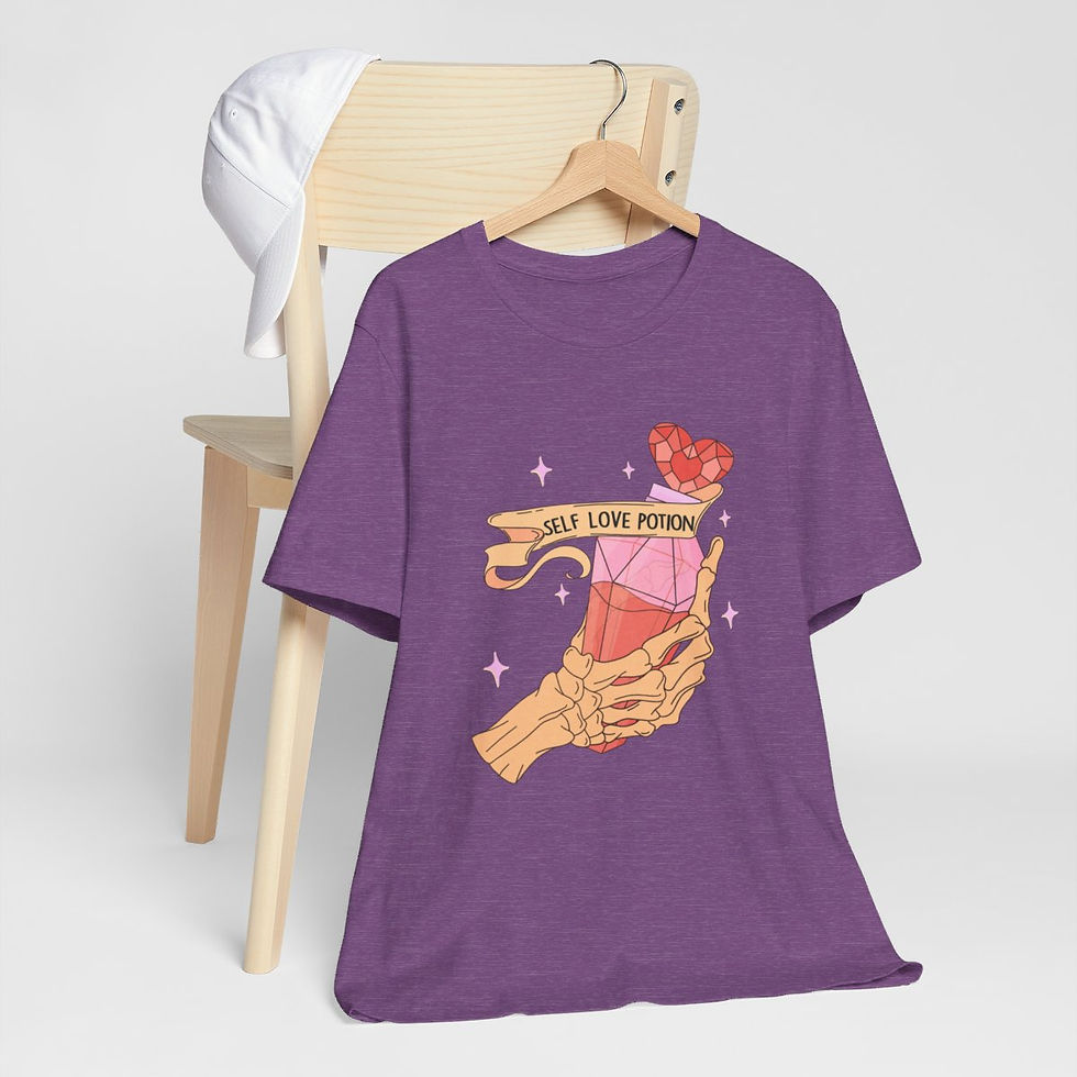Thumbnail: Artistic T-Shirt Self Love Potion Skeleton Art Trendy Apparel Fun Gifts 