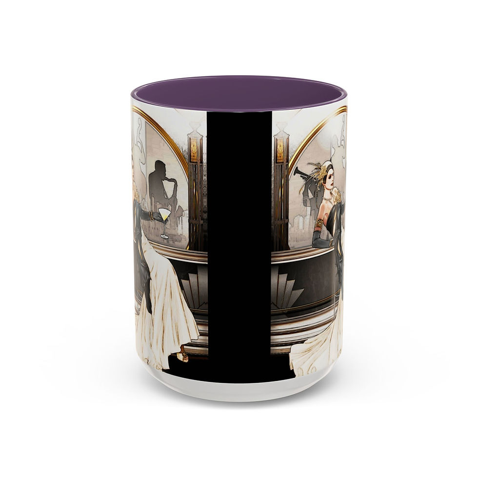 Thumbnail: Chic Art Deco Coffee Mug Glamourous Woman with Cocktail Artistic Gift 