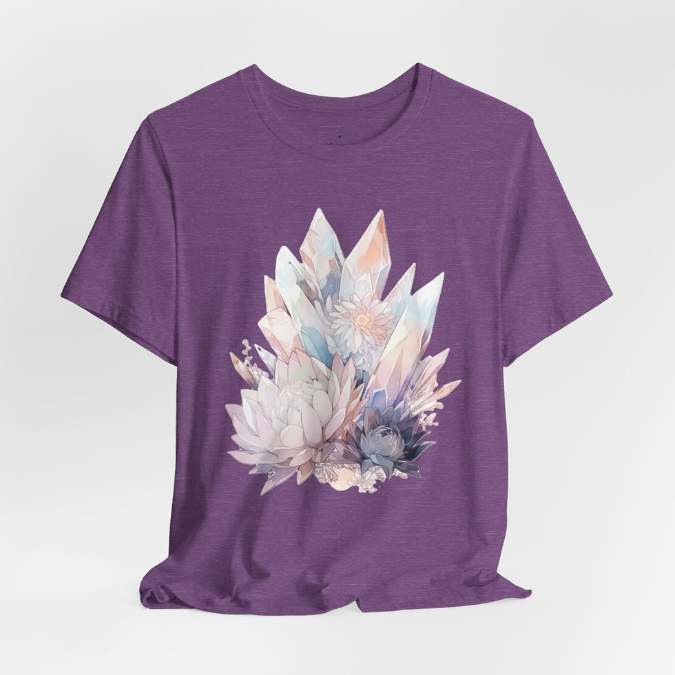 Thumbnail: Quartz Crystal Cluster T-Shirt Mystical Flower New Age Art Apparel Artistic gift