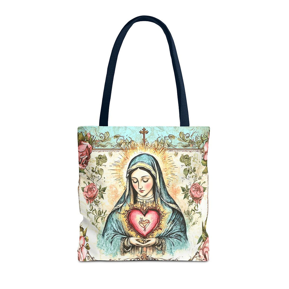 Thumbnail: Shabby Vintage Virgin Mary Tote Bag Peaceful Religious Artistic Catholic Gift