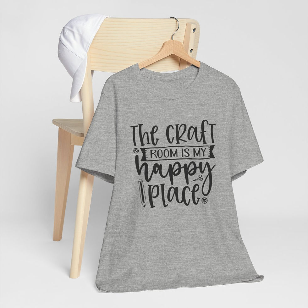 Thumbnail: Crafter T-Shirt Craft Room is My Happy Place Expressive Apparel Thoughtful Gifts