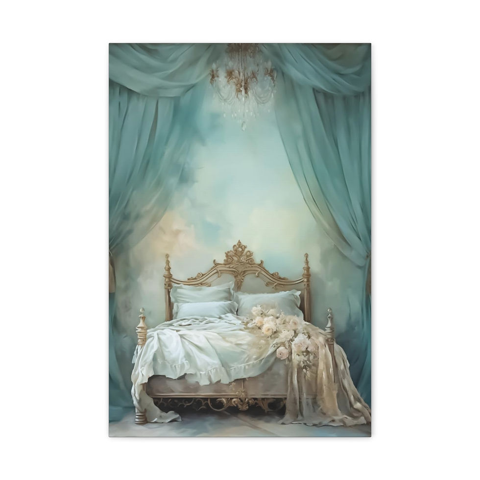 Thumbnail: Shabby French Country Boudoir Canvas Art Pastel Watercolor Bedroom Decor 