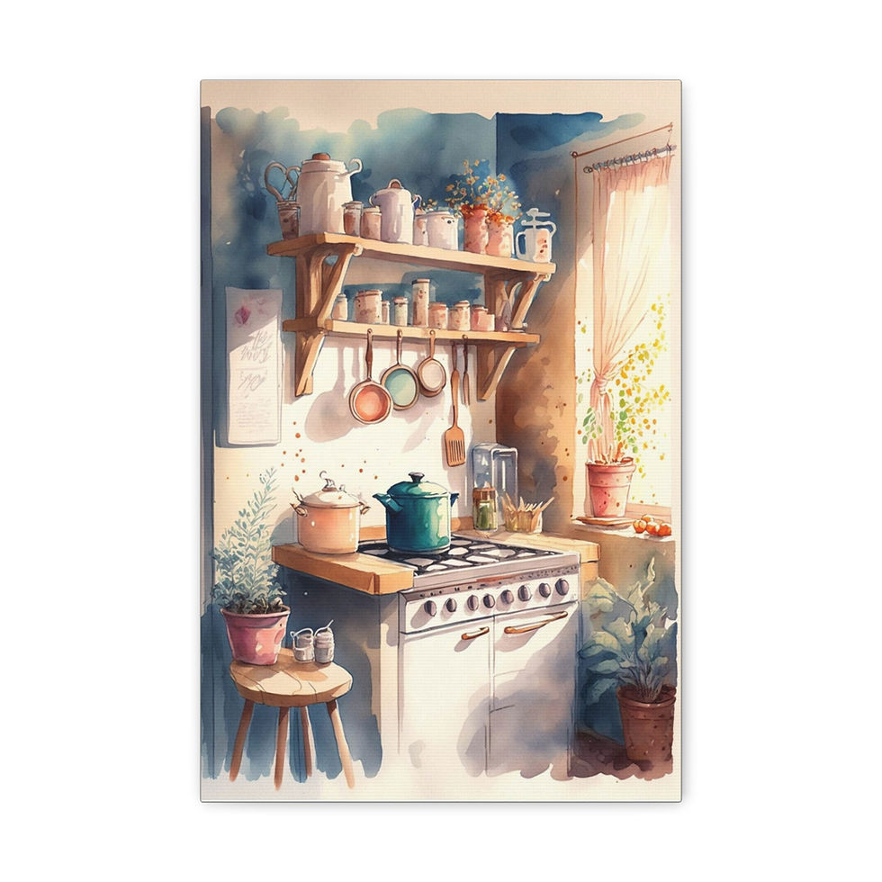Thumbnail: Rustic Kitchen Canvas Art Farmhouse Cottage Decor French Country Wall Hanging